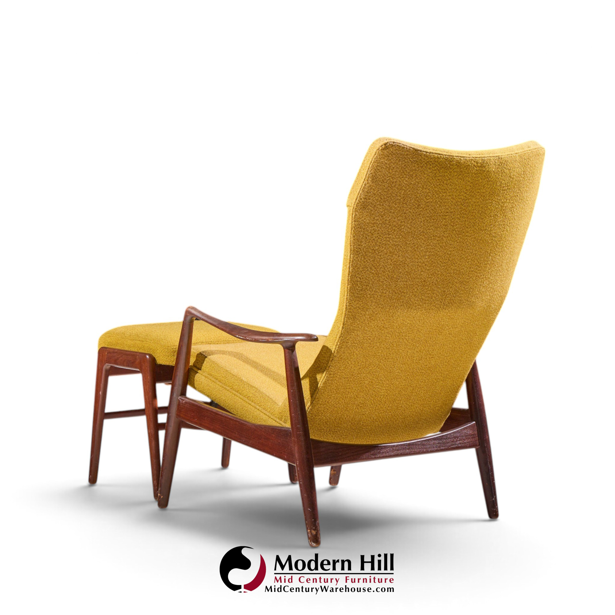 madsen & schubell ms20 mid century danish teak reclining lounge chair and ottoman