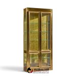 mastercraft mid century brass vitrines cabinet - pair