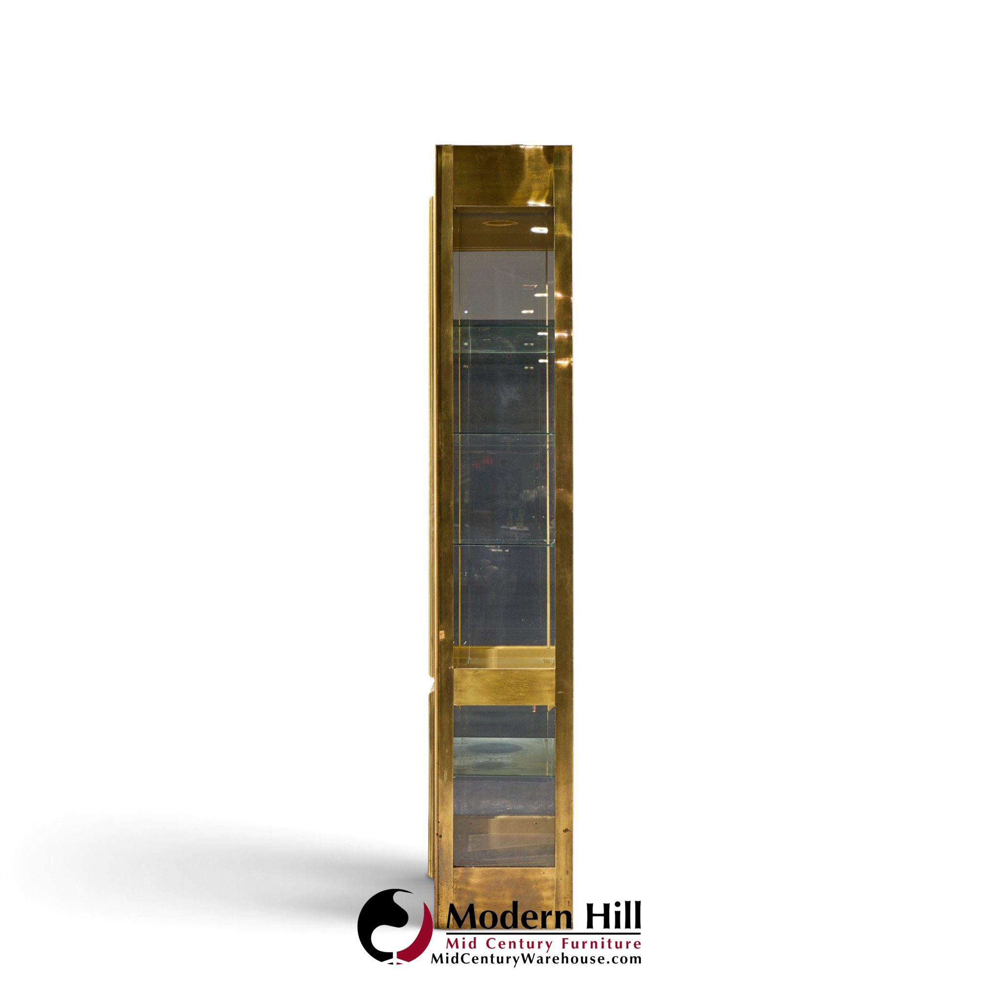mastercraft mid century brass vitrines cabinet - pair