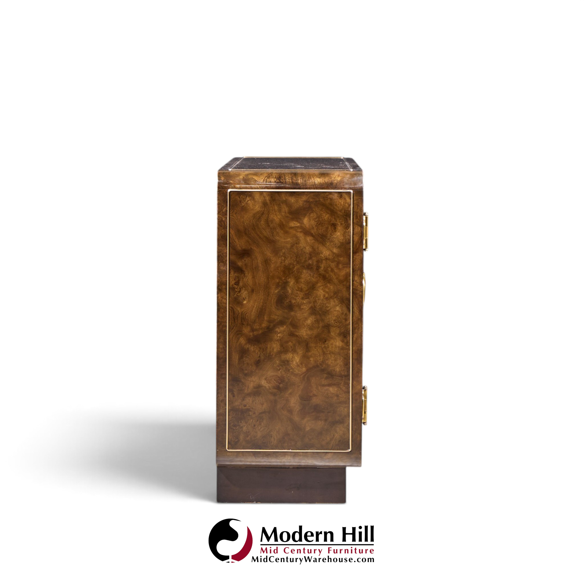 mastercraft mid century burlwood and brass credenza