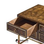 mastercraft mid century burlwood and brass nightstands - pair