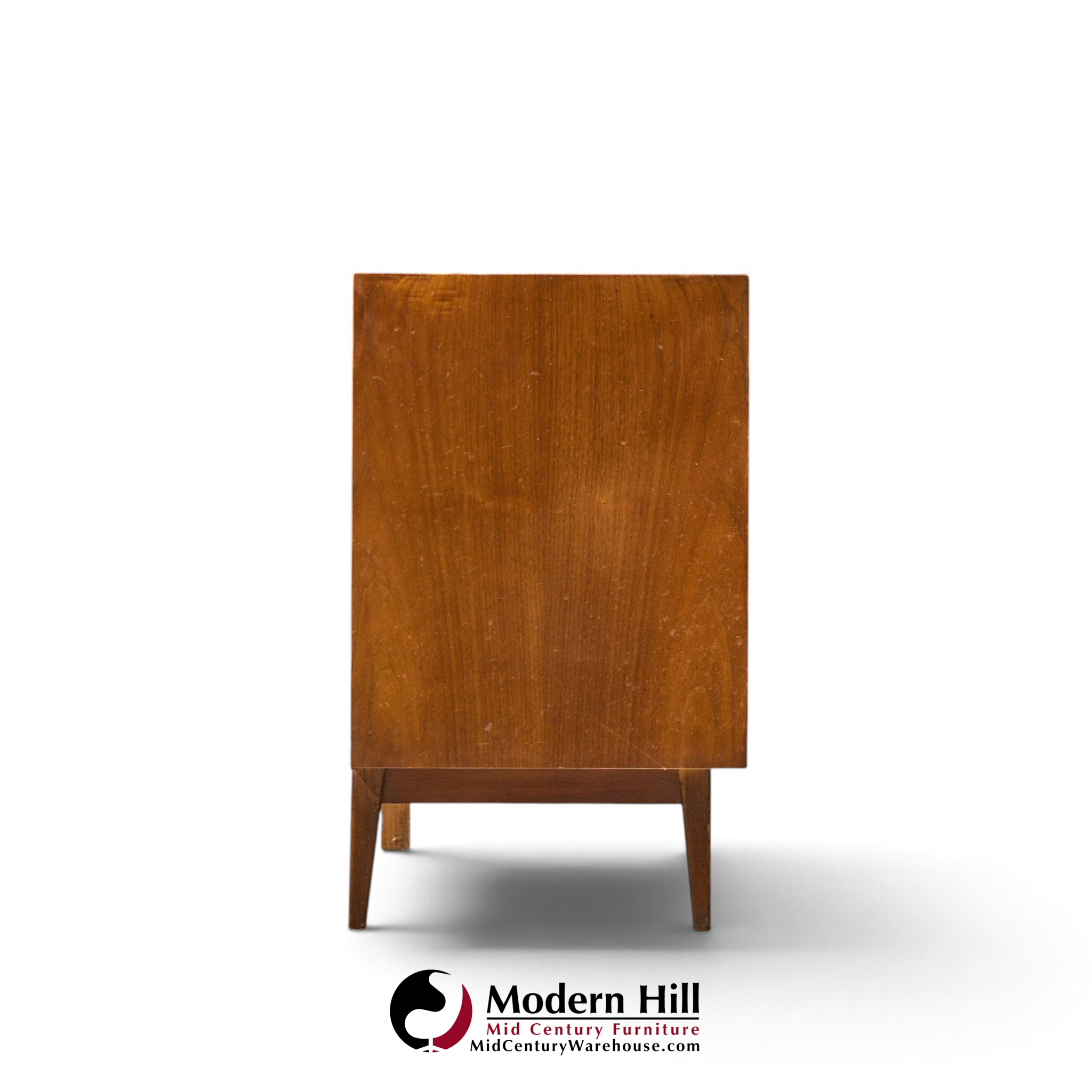merton gershun for american of martinsville mid century walnut and cane credenza and hutch