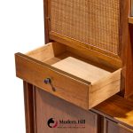 merton gershun for american of martinsville mid century walnut and cane credenza and hutch