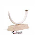 mid century faux elephant tusk brass and travertine console table