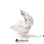 mid century oyster shell shaped porcelain lamps - pair