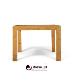milo baughman for thayer coggin mid century burlwood expanding dining table with 2 leaves