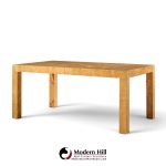 milo baughman for thayer coggin mid century burlwood expanding dining table with 2 leaves