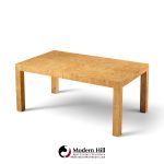 milo baughman for thayer coggin mid century burlwood expanding dining table with 2 leaves