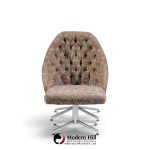 milo baughman for thayer coggin mid century walnut and chrome tufted lounge chair and ottoman
