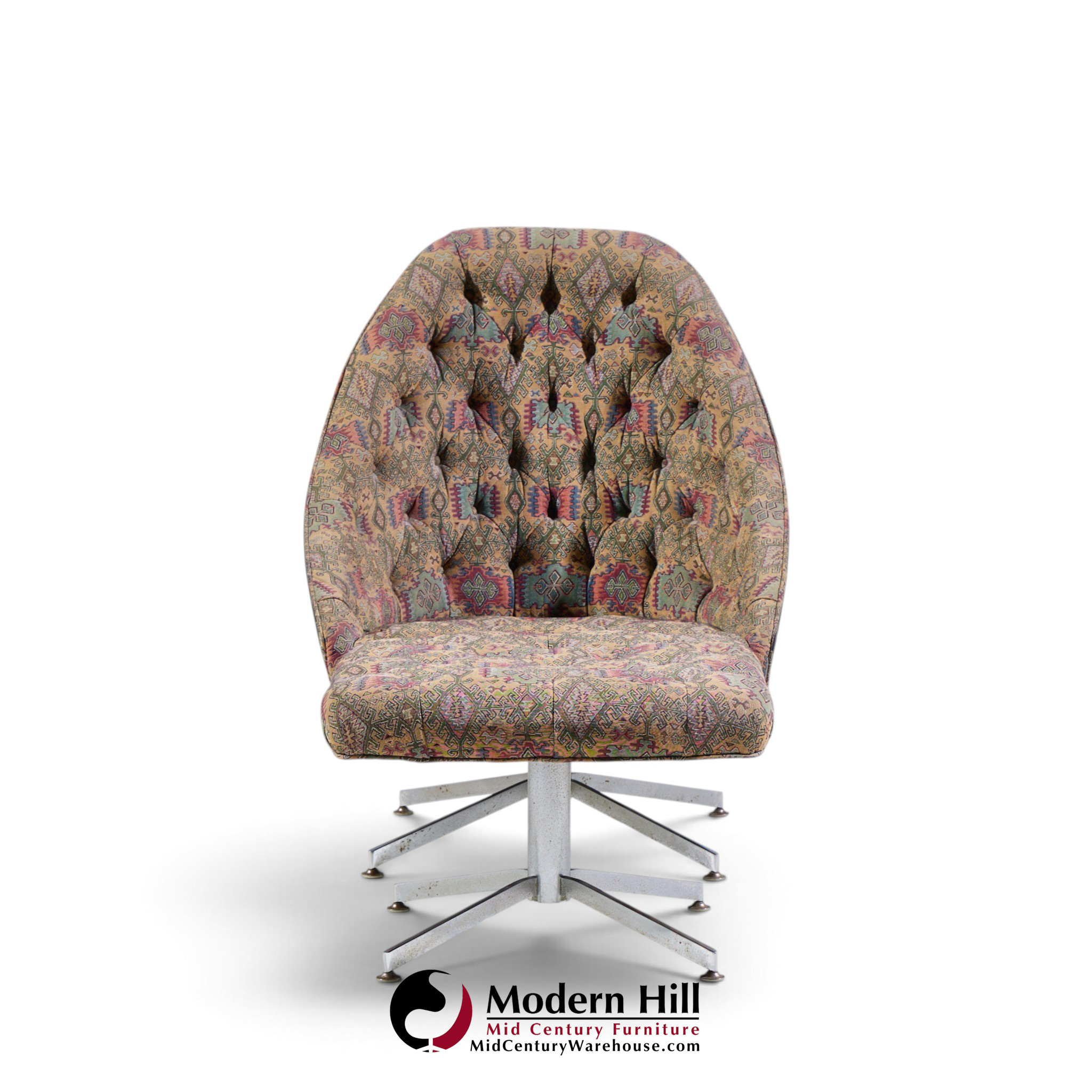 milo baughman for thayer coggin mid century walnut and chrome tufted lounge chair and ottoman