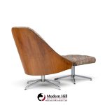 milo baughman for thayer coggin mid century walnut and chrome tufted lounge chair and ottoman