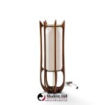 modeline model 635 mid century sculptured walnut and brass table lamp