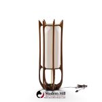 modeline model 635 mid century sculptured walnut and brass table lamp