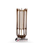 modeline model 635 mid century sculptured walnut and brass table lamp