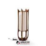 modeline model 635 mid century sculptured walnut and brass table lamp