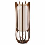 modeline model 635 mid century sculptured walnut and brass table lamp