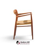 niels moller model 57 mid century danish teak and rope captains dining chairs - pair