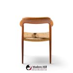 niels moller model 57 mid century danish teak and rope captains dining chairs - pair