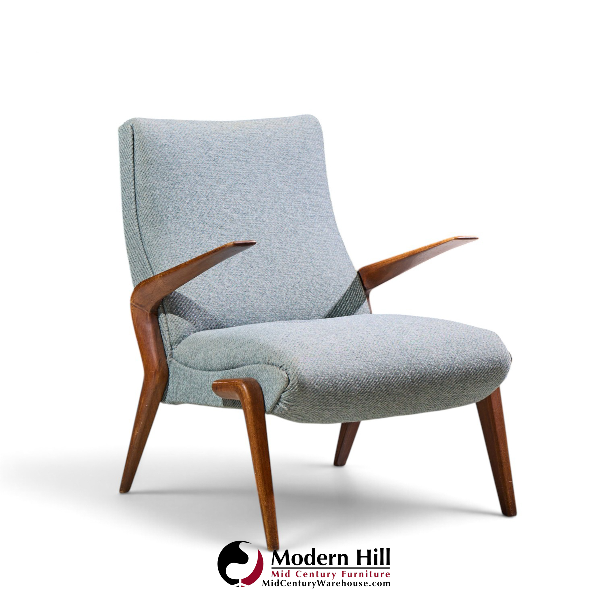 osvaldo borsani for tecno pk71 mid century italian walnut lounge chairs - pair