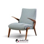 osvaldo borsani for tecno pk71 mid century italian walnut lounge chairs - pair