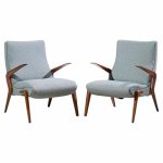 osvaldo borsani for tecno pk71 mid century italian walnut lounge chairs - pair