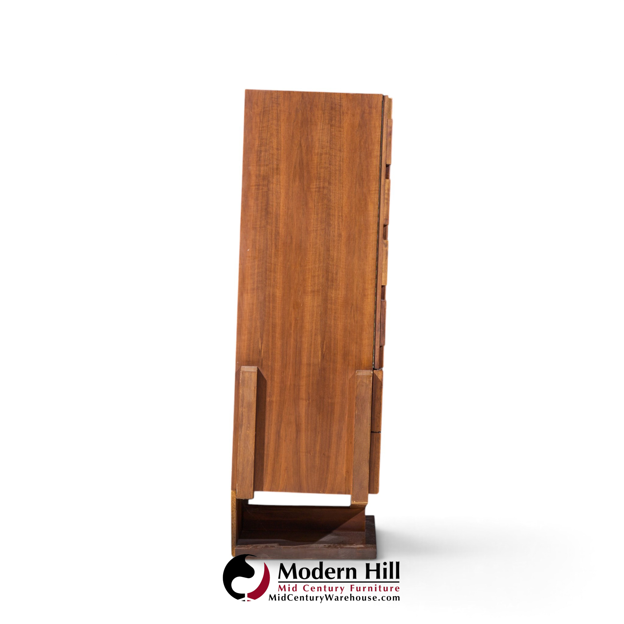 paul evans style mid century canadian brutalist walnut pedestal armoire highboy dresser