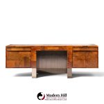 paul evans style mid century patchwork burlwood desk