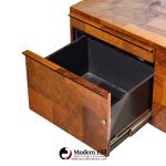 paul evans style mid century patchwork burlwood desk