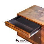 paul evans style mid century patchwork burlwood desk