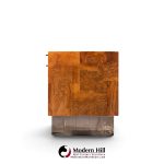 paul evans style mid century patchwork burlwood desk