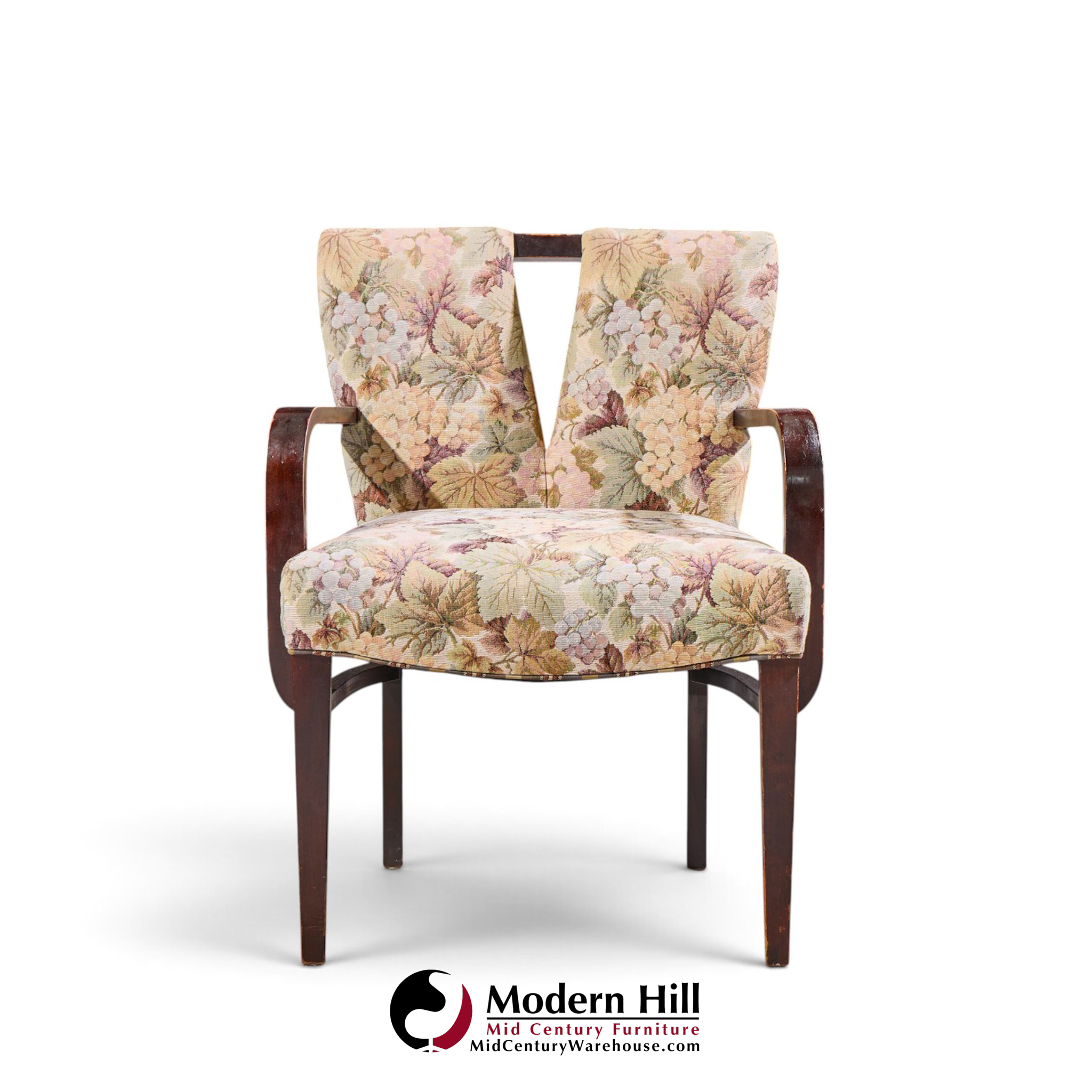 paul frankl corset mid century mahogany dining chairs - set of 6