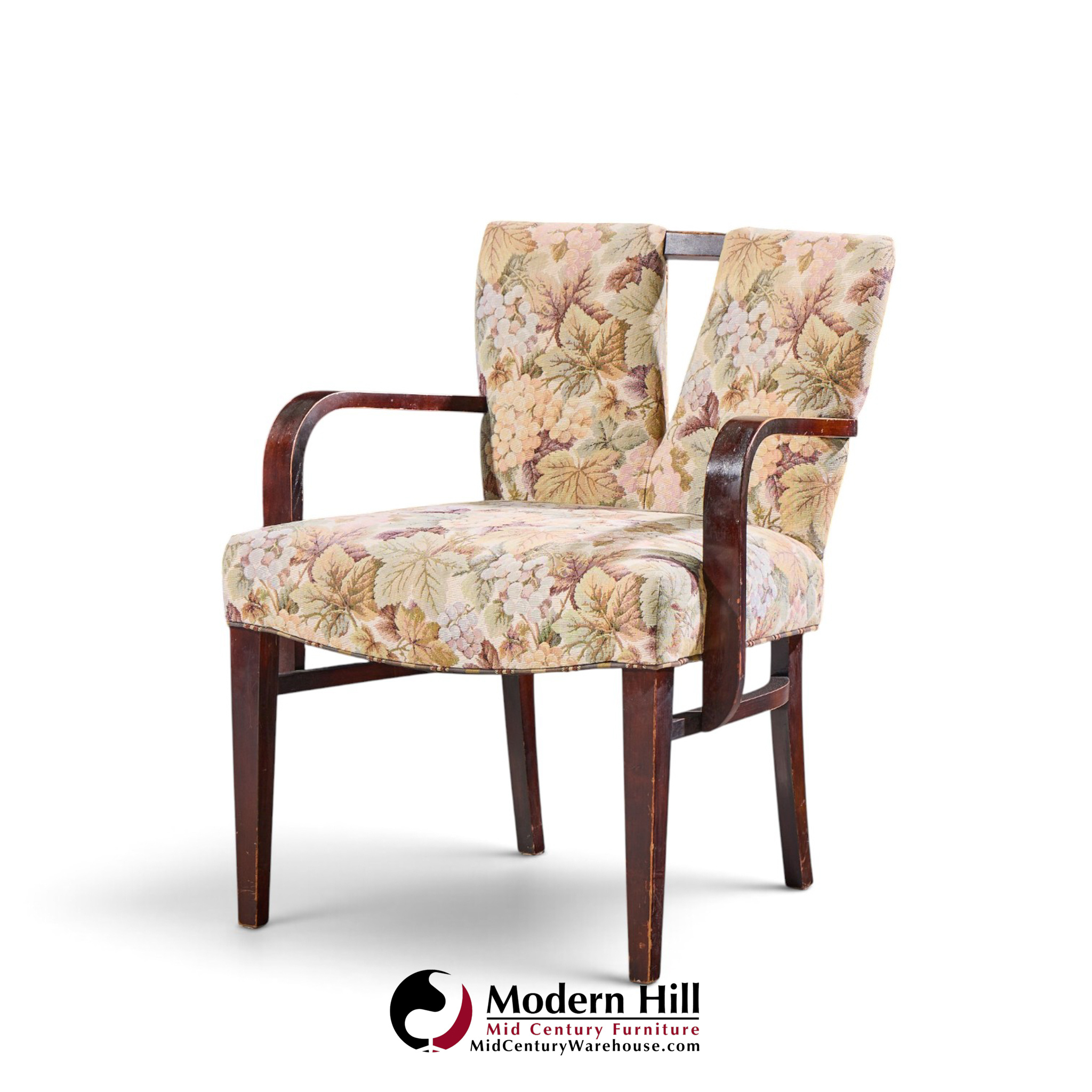 paul frankl corset mid century mahogany dining chairs - set of 6