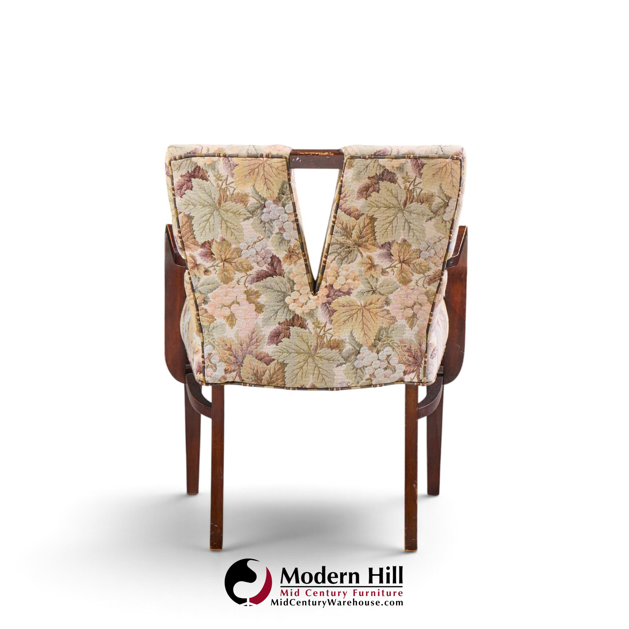 paul frankl corset mid century mahogany dining chairs - set of 6