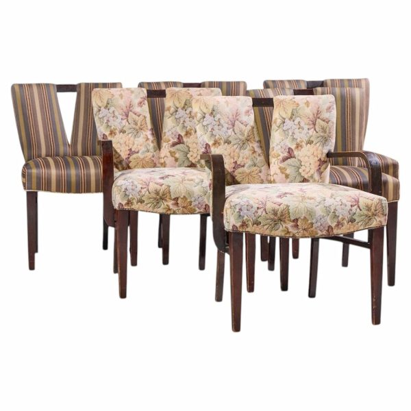 paul frankl corset mid century mahogany dining chairs - set of 6