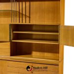paul mccobb for calvin irwin collection mid century bleached mahogany and brass credenza and hutch