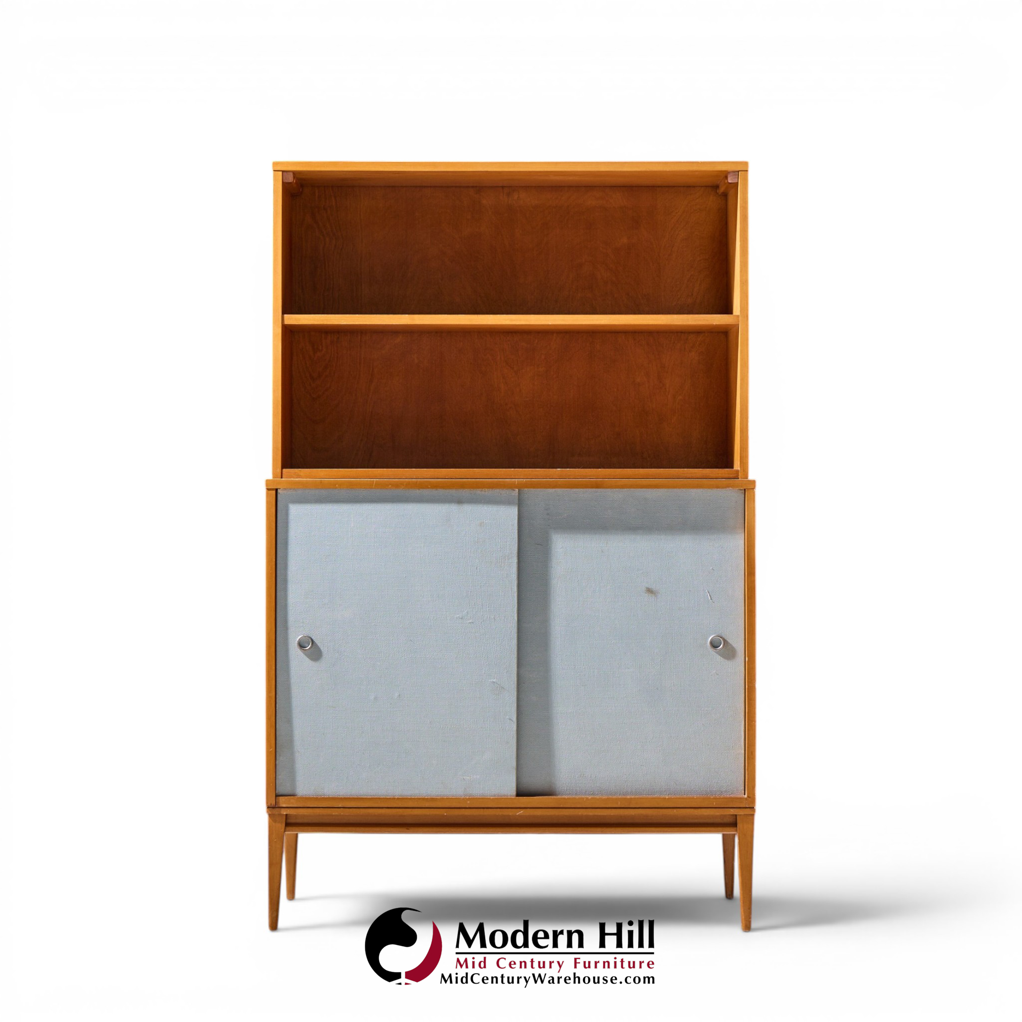paul mccobb for planner group mid century sliding door credenza with hutch