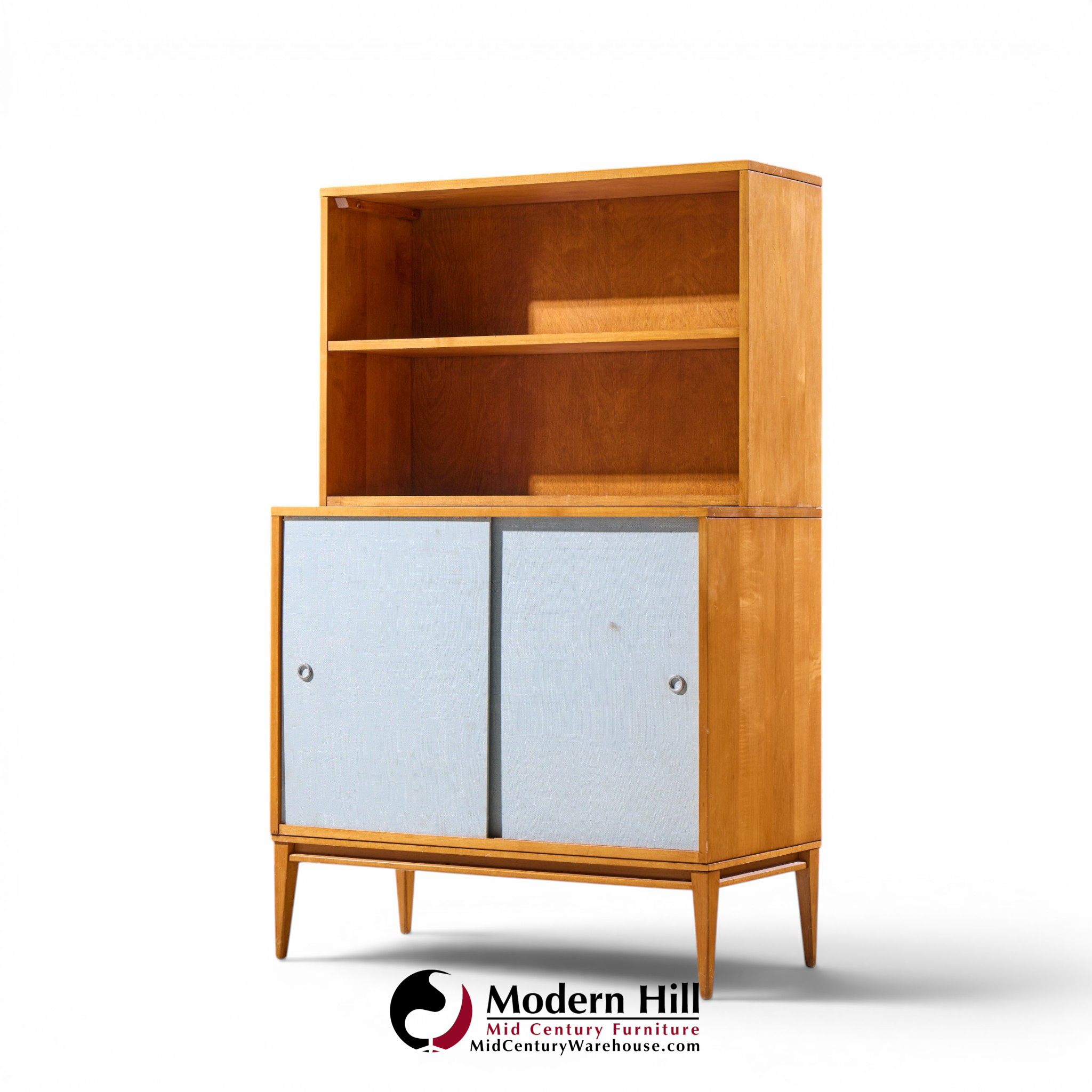 paul mccobb for planner group mid century sliding door credenza with hutch