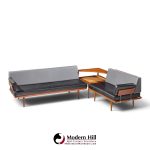 peter hvidt for france & søns "minerva" mid century danish teak three piece sectional sofa
