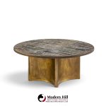 philip and kelvin laverne eternal forest mid century acid etched bronze coffee table