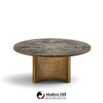 philip and kelvin laverne eternal forest mid century acid etched bronze coffee table