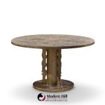 philip and kelvin laverne etruscan spiral mid century acid etched bronze dining table