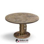 philip and kelvin laverne etruscan spiral mid century acid etched bronze dining table