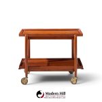poul hundevad for vamdrup mid century danish teak expanding bar cart