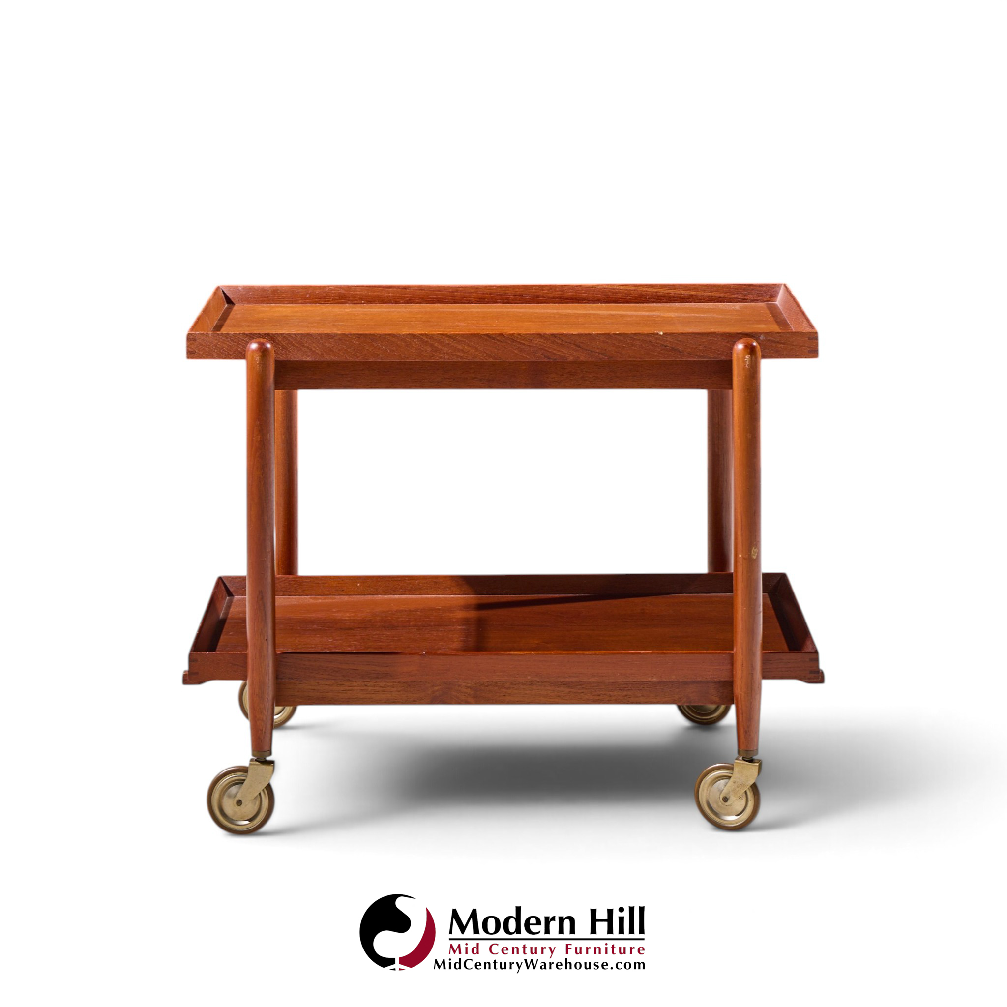 poul hundevad for vamdrup mid century danish teak expanding bar cart