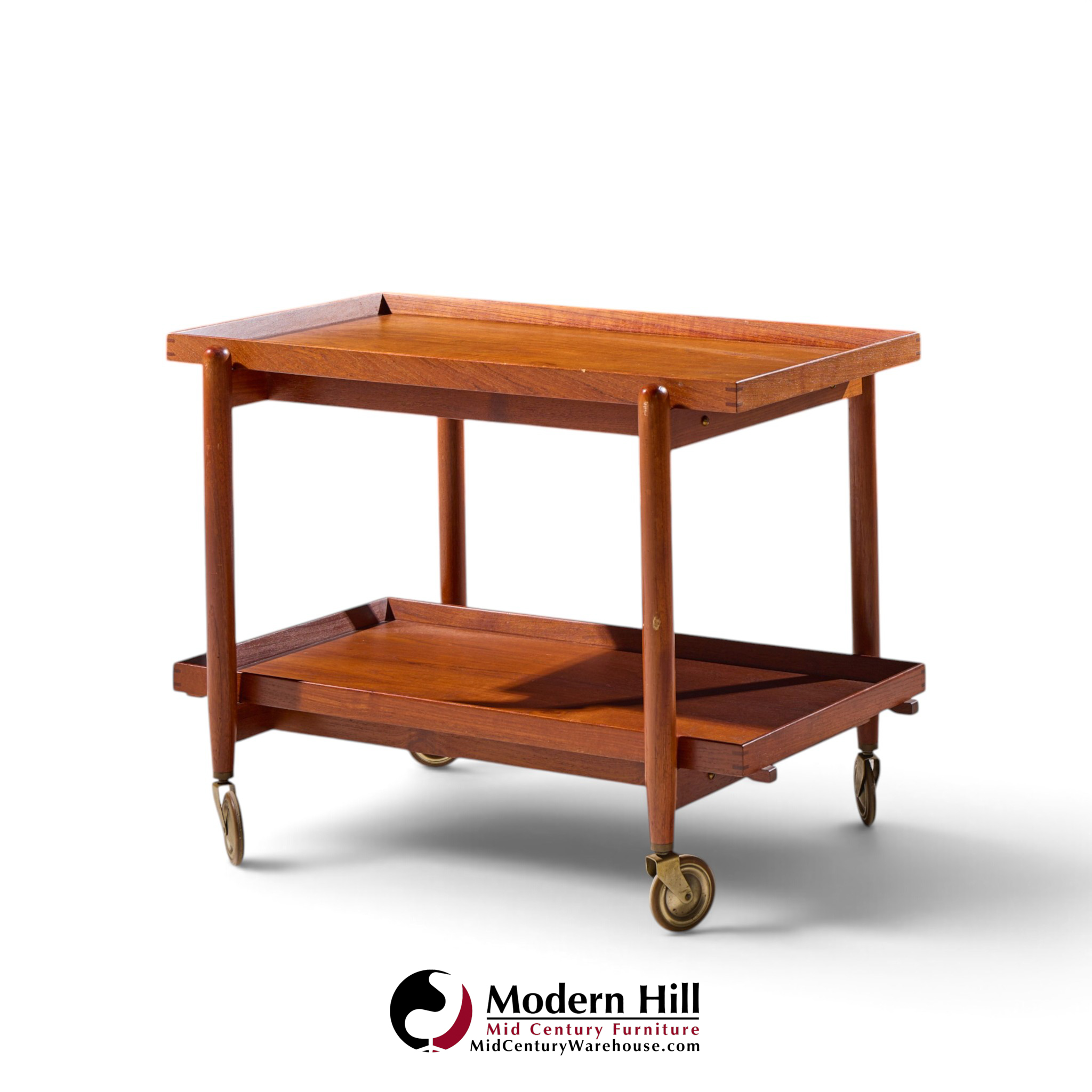 poul hundevad for vamdrup mid century danish teak expanding bar cart