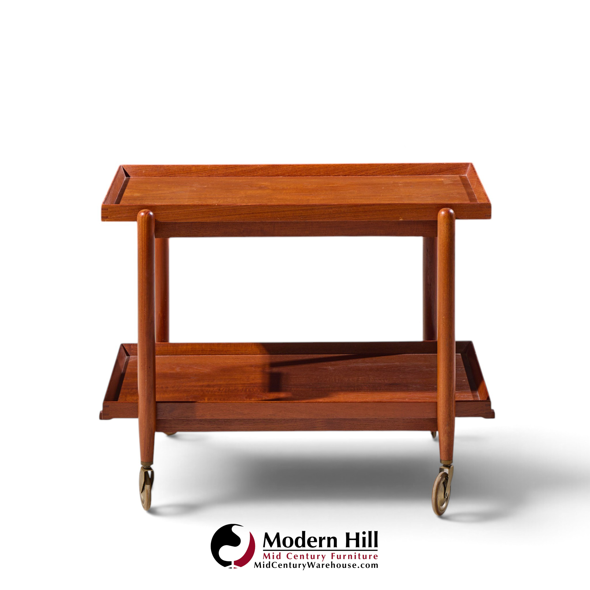 poul hundevad for vamdrup mid century danish teak expanding bar cart