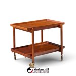 poul hundevad for vamdrup mid century danish teak expanding bar cart
