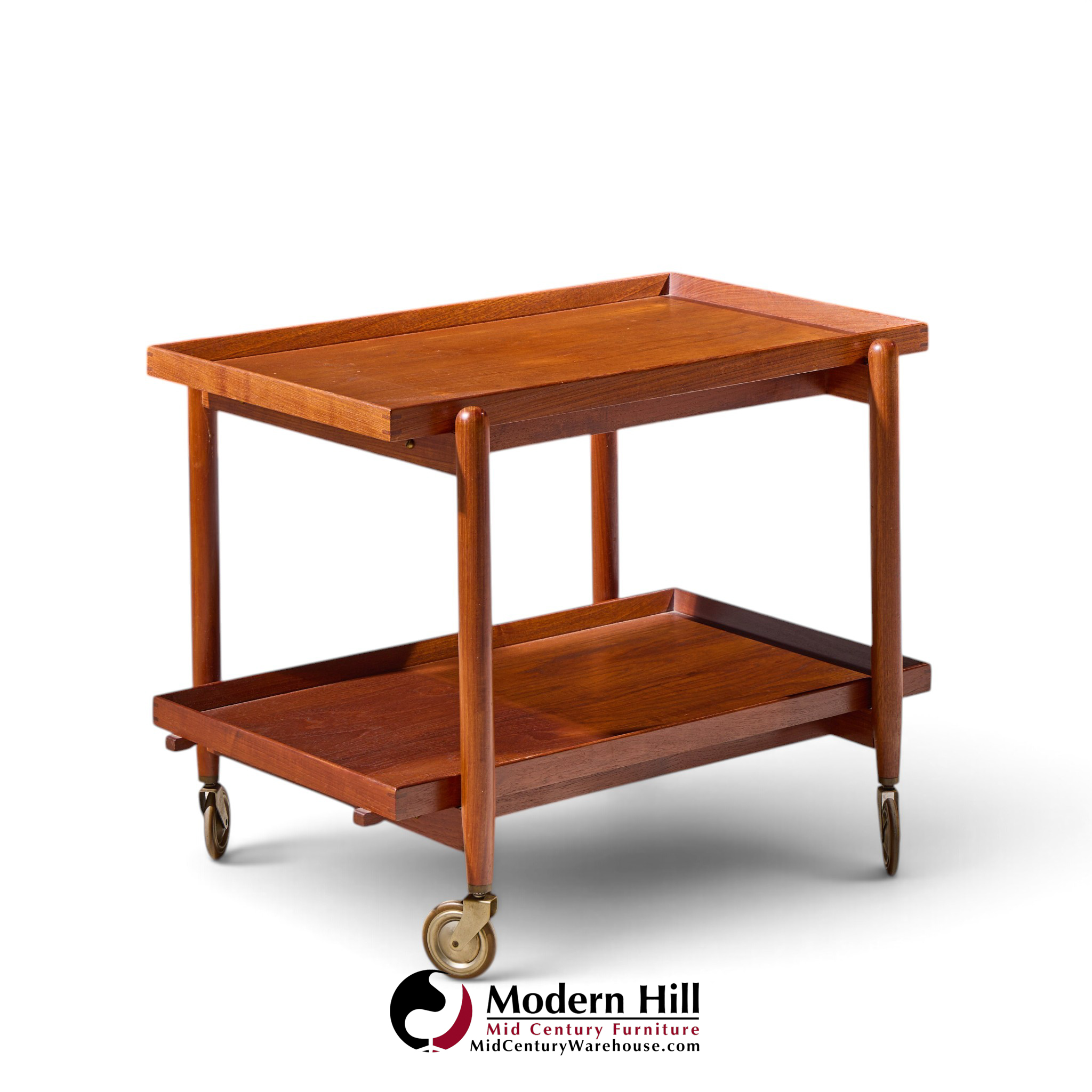 poul hundevad for vamdrup mid century danish teak expanding bar cart