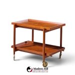 poul hundevad for vamdrup mid century danish teak expanding bar cart