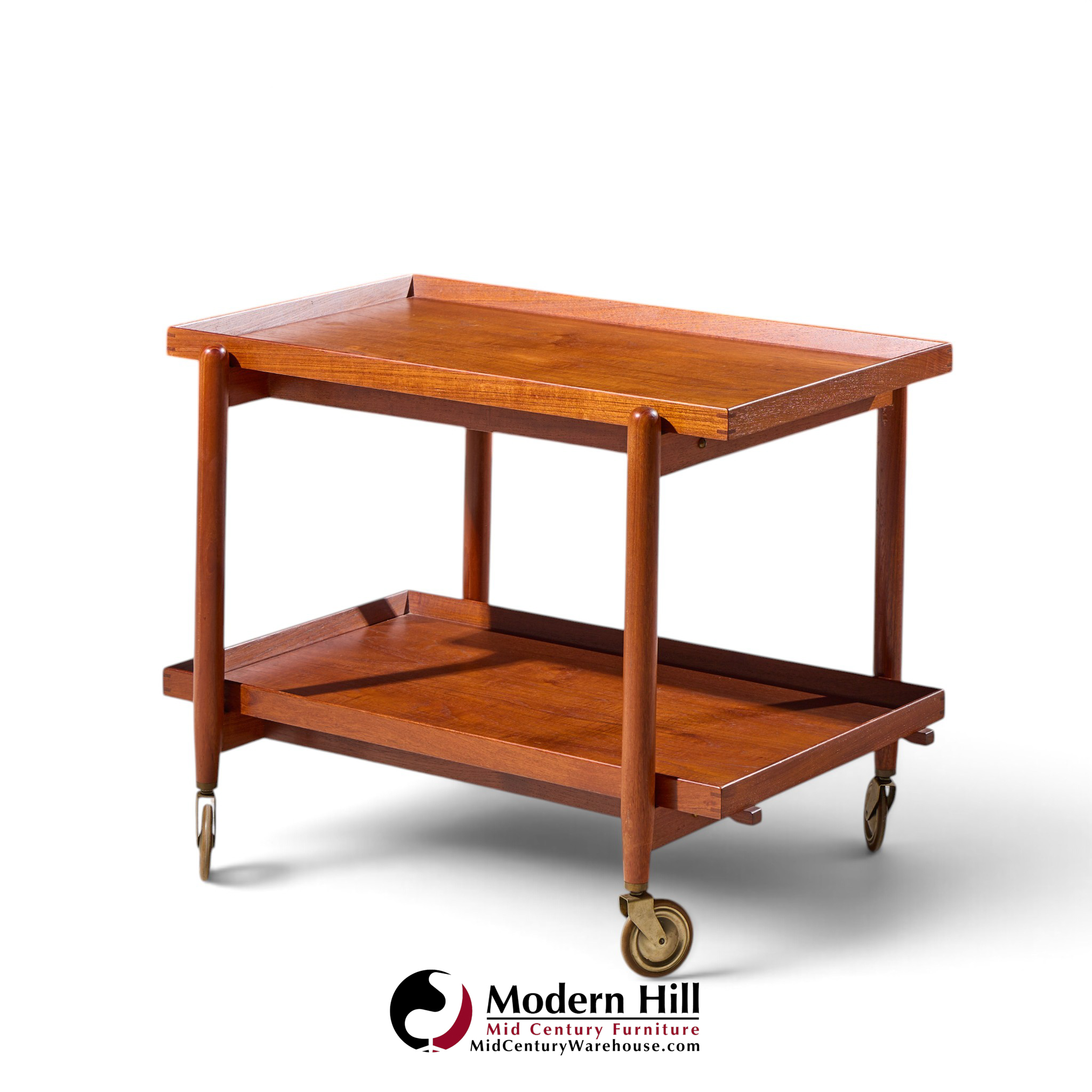 poul hundevad for vamdrup mid century danish teak expanding bar cart